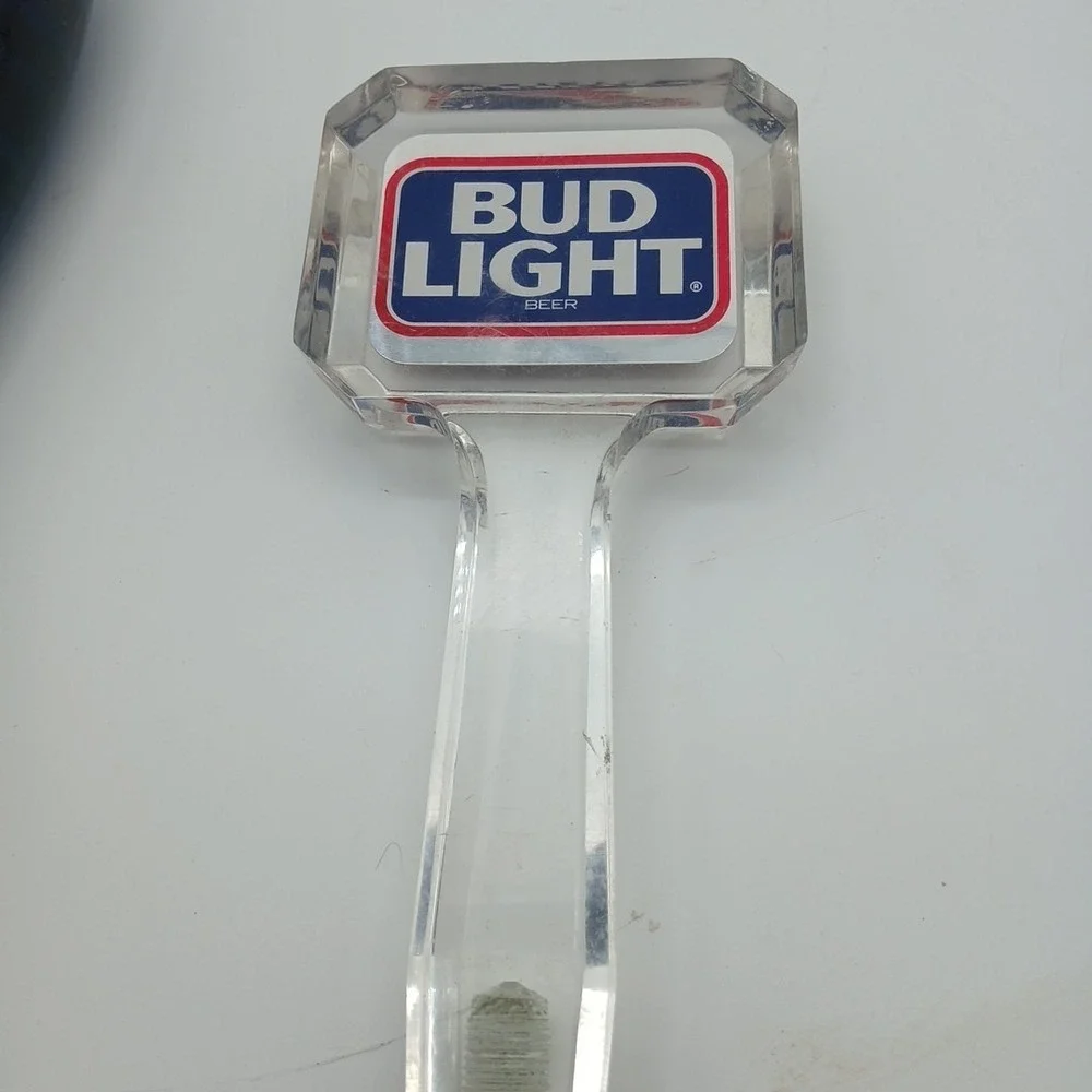 Budweiser Bud Light Large Beer Tap Handle Raised Letters Signature Emboss VTG‎